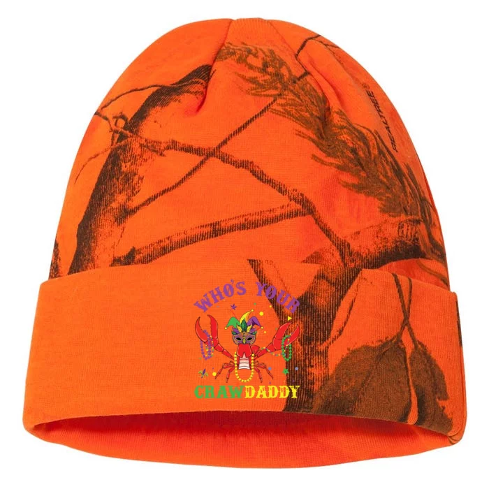 Funny Mardi Gras Whos Your Crawfish Daddy New Orleans Kati - 12in Camo Beanie