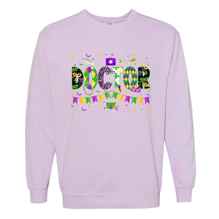 Funny Mardi Gras Doctor Carnival Parade Gift Garment-Dyed Sweatshirt