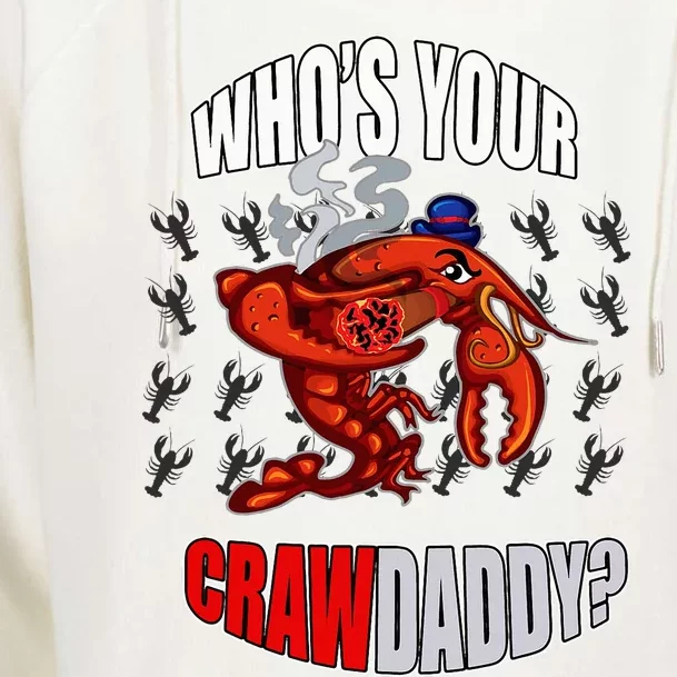 Funny Mardi Gras Whos Your Crawdaddy Crawfish Jester Beads Womens Funnel Neck Pullover Hood