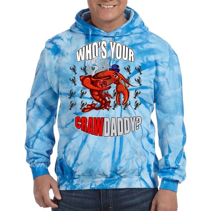 Funny Mardi Gras Whos Your Crawdaddy Crawfish Jester Beads Tie Dye Hoodie