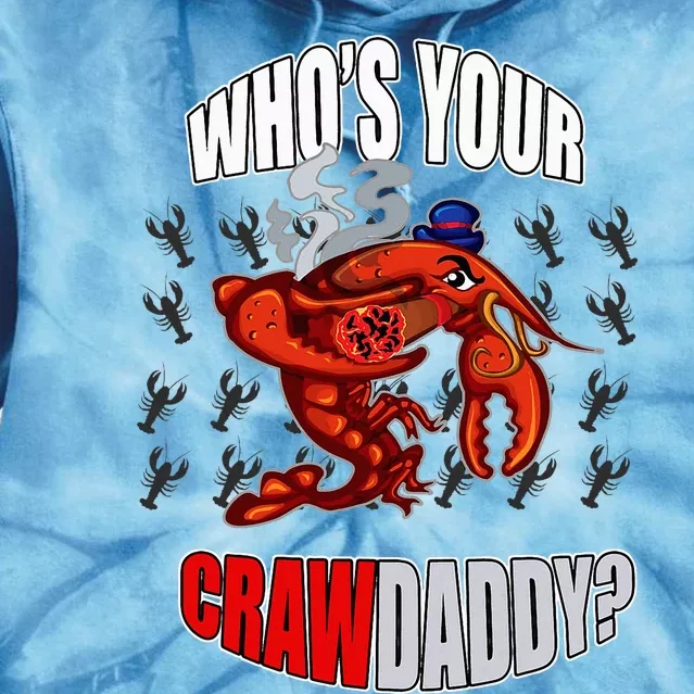 Funny Mardi Gras Whos Your Crawdaddy Crawfish Jester Beads Tie Dye Hoodie