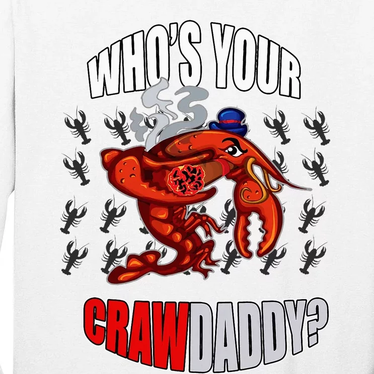 Funny Mardi Gras Whos Your Crawdaddy Crawfish Jester Beads Tall Long Sleeve T-Shirt