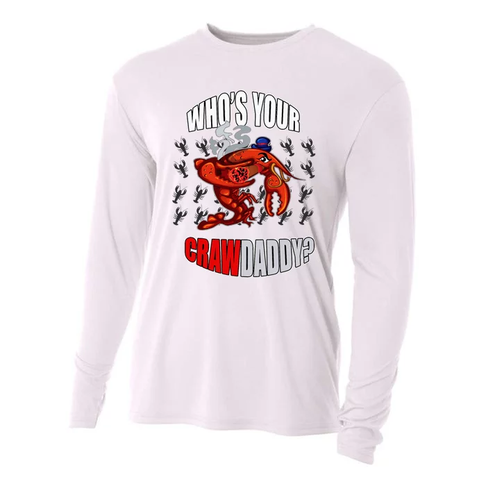 Funny Mardi Gras Whos Your Crawdaddy Crawfish Jester Beads Cooling Performance Long Sleeve Crew