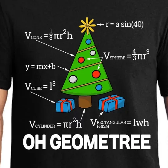 Funny Math Geometry Christmas Tree Pun Teacher Gift Pajama Set