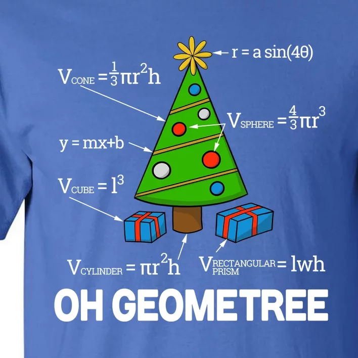 Funny Math Geometry Christmas Tree Pun Teacher Gift Tall T-Shirt