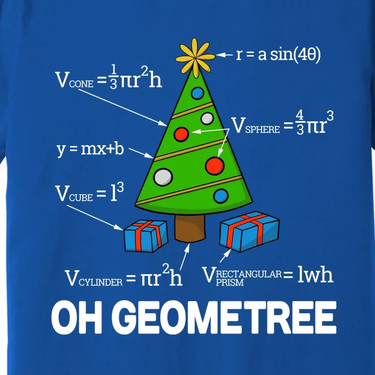 Funny Math Geometry Christmas Tree Pun Teacher Gift Premium T-Shirt