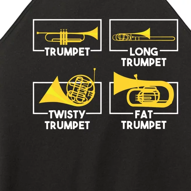 Funny Musician Gift Musical Instrument Trumpeter Trumpet Women’s Perfect Tri Rocker Tank