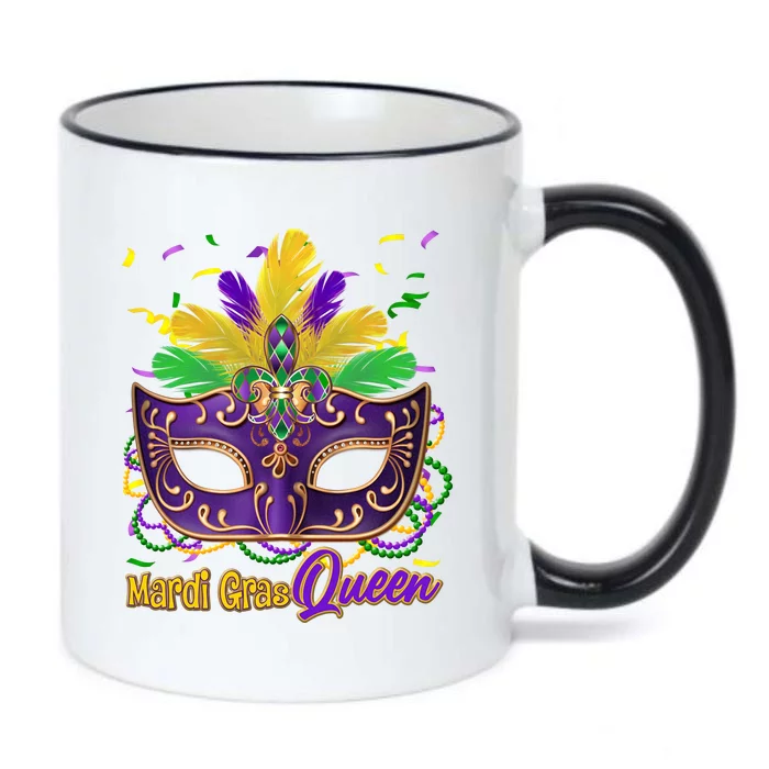 Festive Mardi Gras Queen Black Color Changing Mug