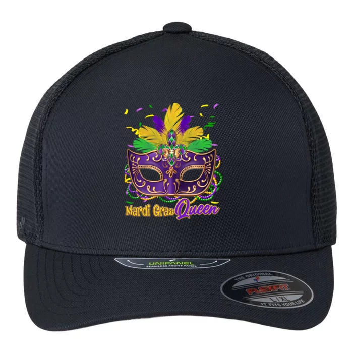 Festive Mardi Gras Queen Flexfit Unipanel Trucker Cap