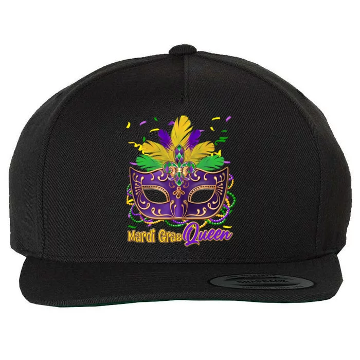 Festive Mardi Gras Queen Wool Snapback Cap