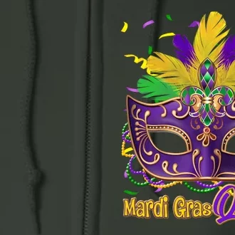 Festive Mardi Gras Queen Full Zip Hoodie