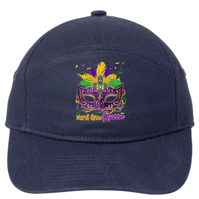 Festive Mardi Gras Queen 7-Panel Snapback Hat