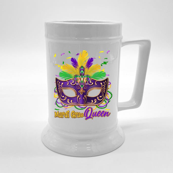 Festive Mardi Gras Queen Front & Back Beer Stein