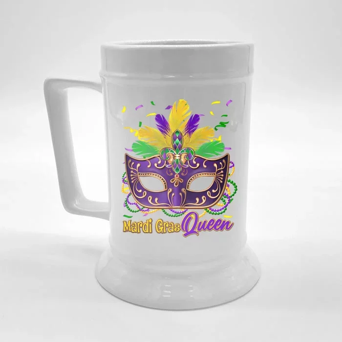 Festive Mardi Gras Queen Front & Back Beer Stein