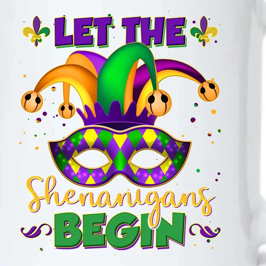 Funny Mardi Gras Let The Shenanigans Begin Jester Hat Mask Black Color Changing Mug