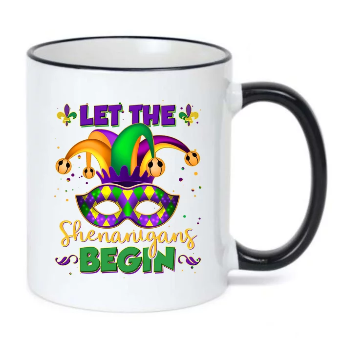 Funny Mardi Gras Let The Shenanigans Begin Jester Hat Mask Black Color Changing Mug