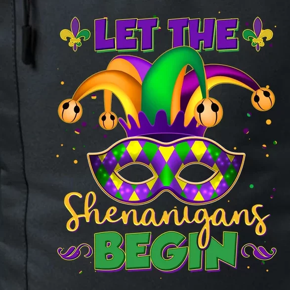 Funny Mardi Gras Let The Shenanigans Begin Jester Hat Mask Daily Commute Backpack