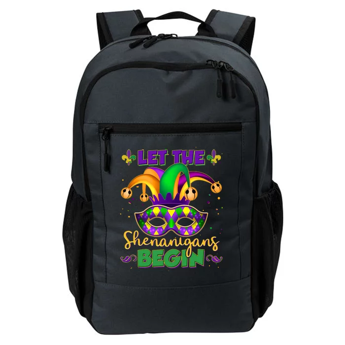 Funny Mardi Gras Let The Shenanigans Begin Jester Hat Mask Daily Commute Backpack