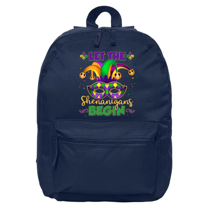 Funny Mardi Gras Let The Shenanigans Begin Jester Hat Mask 16 in Basic Backpack