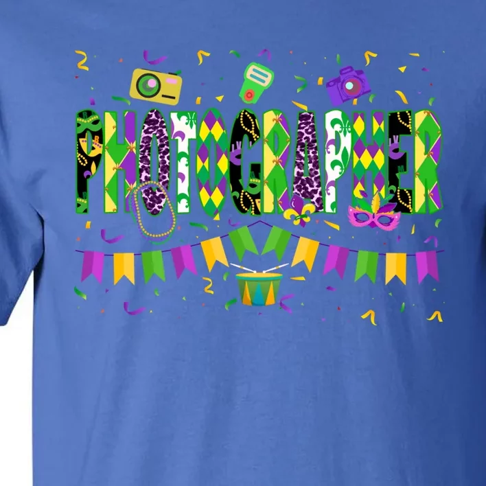 Funny Mardi Gras Photographer Carnival Parade Gift Tall T-Shirt