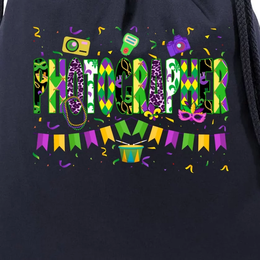 Funny Mardi Gras Photographer Carnival Parade Gift Drawstring Bag