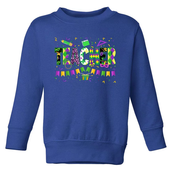 Funny Mardi Gras Teacher Carnival Parade Gift Toddler Sweatshirt