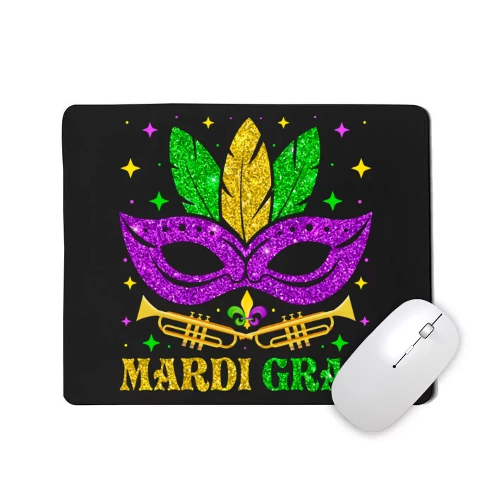 Funny Mardi Gras Mask Mardi Gras Beads Mousepad