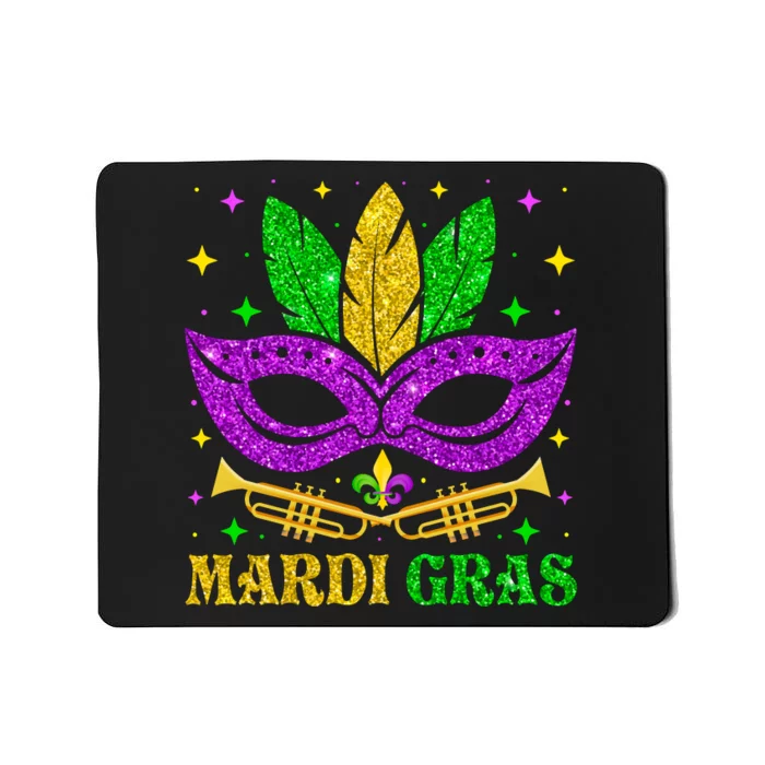 Funny Mardi Gras Mask Mardi Gras Beads Mousepad