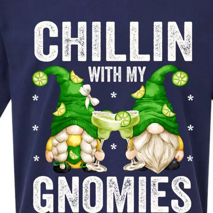 Funny Margarita Gnomes Chillin With My Gnomies Cute Gift Sueded Cloud Jersey T-Shirt