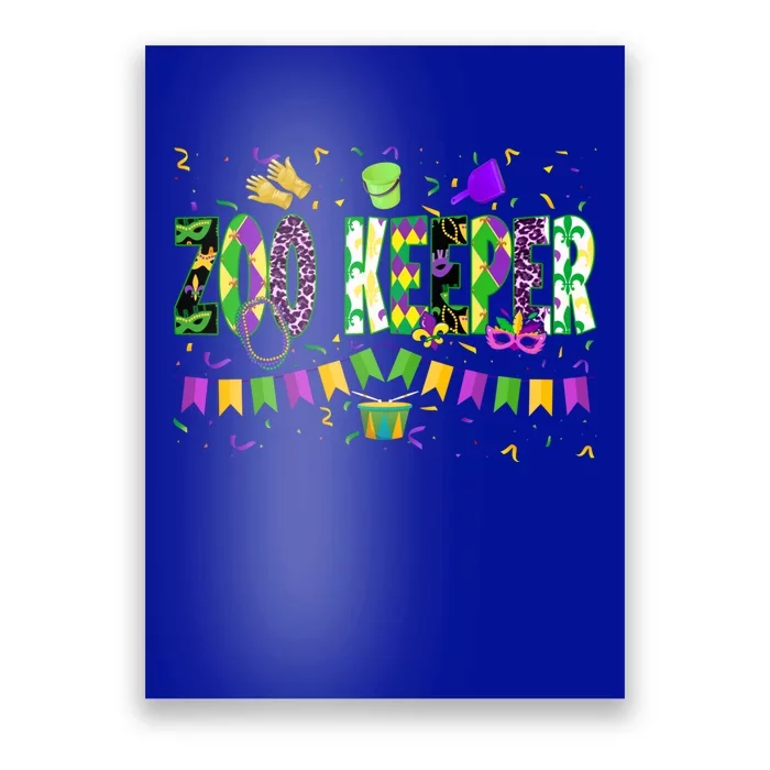 Funny Mardi Gras Zoo Keeper Carnival Parade Gift Poster