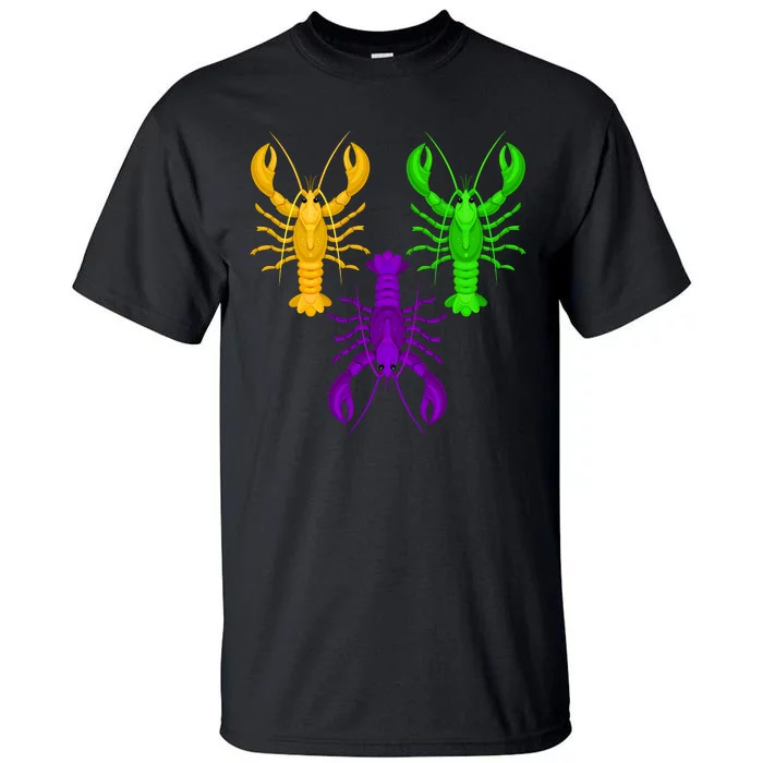 Funny Mardi Gras Crawfish Jester Hat Bead Louisiana Gift Tall T-Shirt