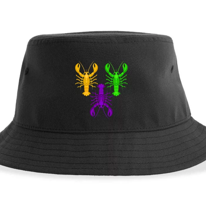 Funny Mardi Gras Crawfish Jester Hat Bead Louisiana Gift Sustainable Bucket Hat