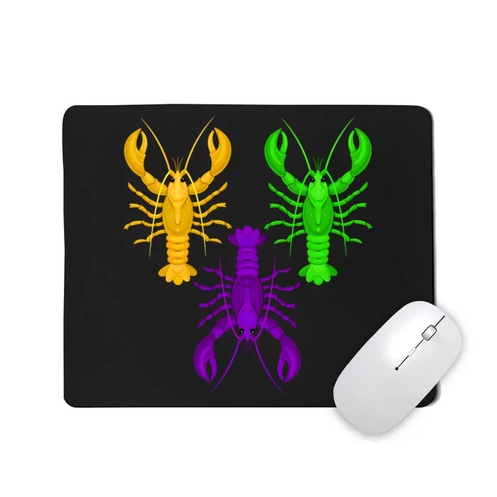 Funny Mardi Gras Crawfish Jester Hat Bead Louisiana Gift Mousepad