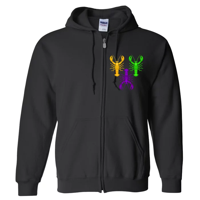 Funny Mardi Gras Crawfish Jester Hat Bead Louisiana Gift Full Zip Hoodie