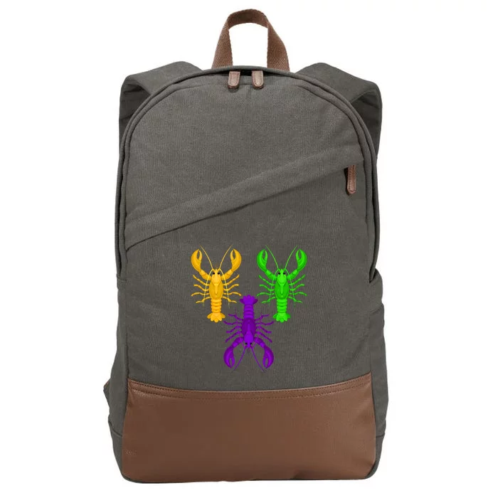 Funny Mardi Gras Crawfish Jester Hat Bead Louisiana Gift Cotton Canvas Backpack