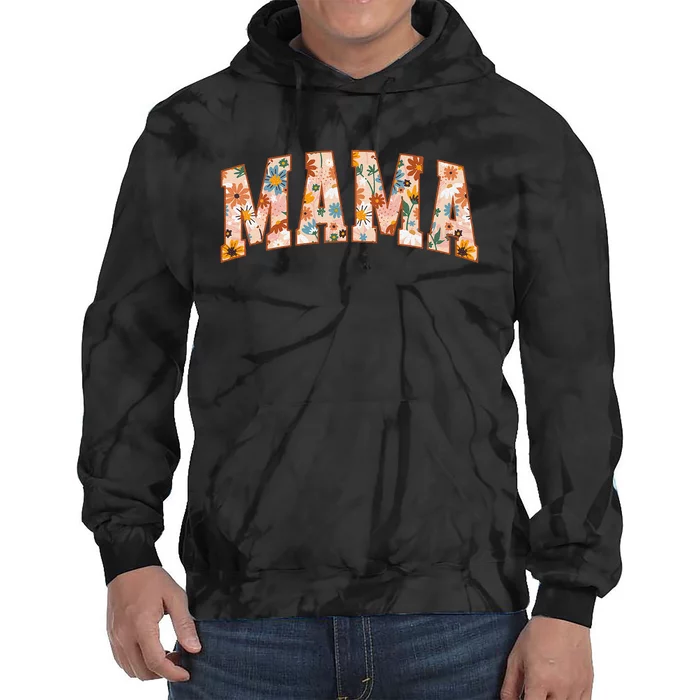 Floral Mama Gift Mothers Day Gardener Mama Flowers Cute Tie Dye Hoodie