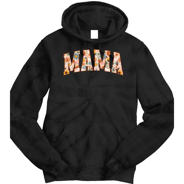 Floral Mama Gift Mothers Day Gardener Mama Flowers Cute Tie Dye Hoodie