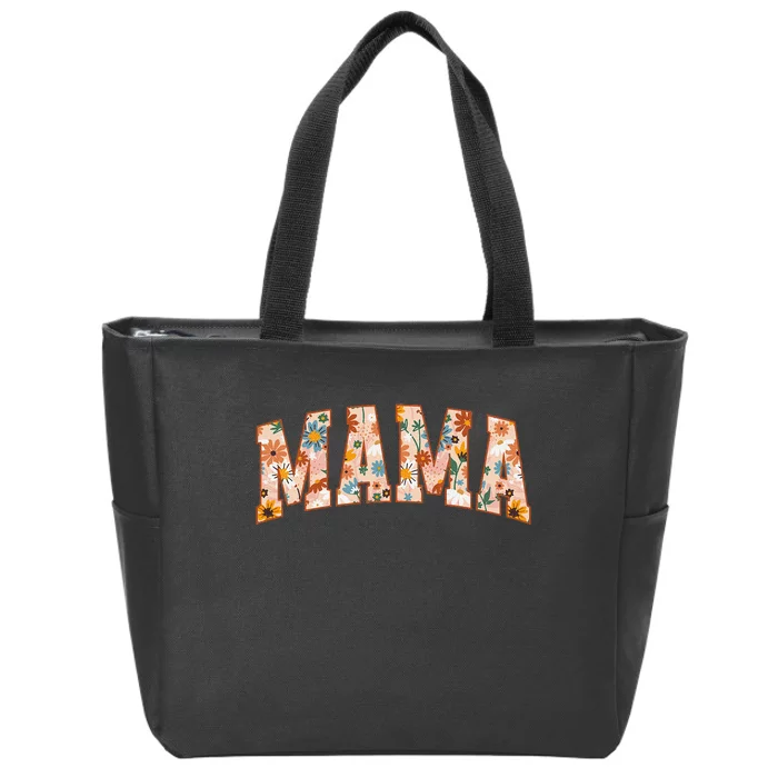 Floral Mama Gift Mothers Day Gardener Mama Flowers Cute Zip Tote Bag