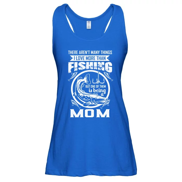 Fishing Mom Gift I Love More Than Fishing Is Being Mom Funny Gift Ladies Essential Flowy Tank