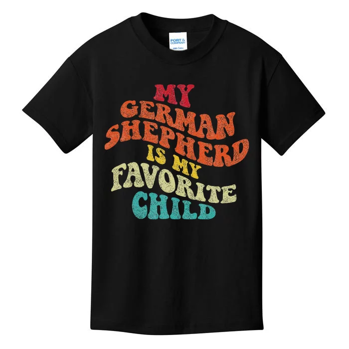 Funny My German Shepherd is My Favorite Child Sarcastic Kids T-Shirt