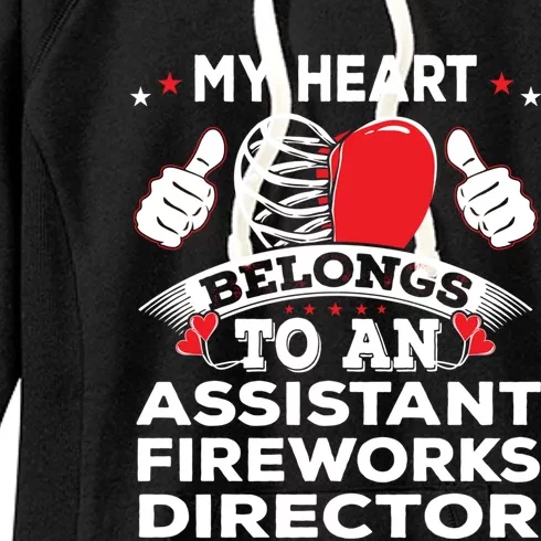 Funny My Heart Assistant Fireworks Director Valentines Day Gift Women's Fleece Hoodie