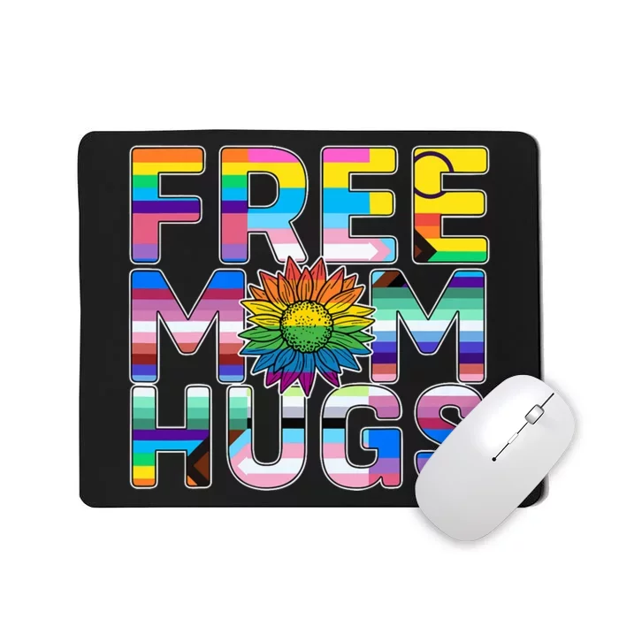 Free Mom Hugs Lgbt Pride Mom Daisy Flower Lesbian Mother Day Mousepad