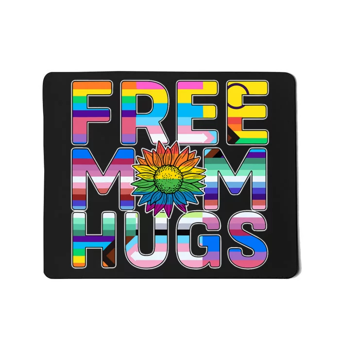 Free Mom Hugs Lgbt Pride Mom Daisy Flower Lesbian Mother Day Mousepad