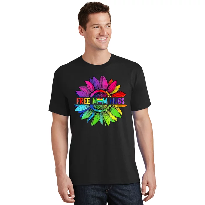 Free Mom Hugs Lgbt Pride Mom Daisy Rainbow Flower Mother Day T-Shirt