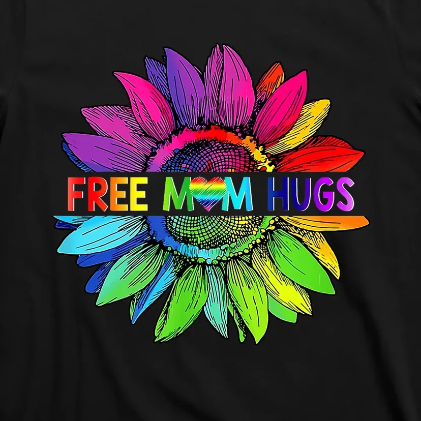 Free Mom Hugs Lgbt Pride Mom Daisy Rainbow Flower Mother Day T-Shirt