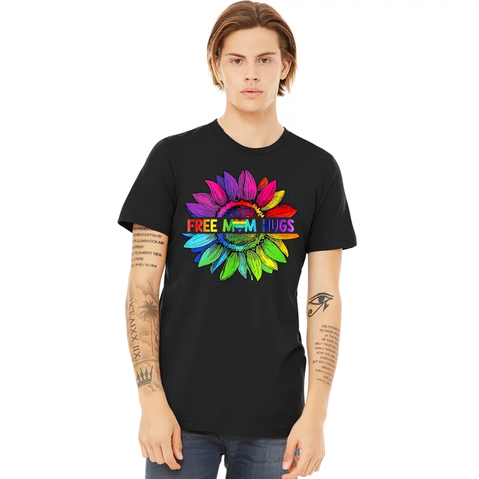 Free Mom Hugs Lgbt Pride Mom Daisy Rainbow Flower Mother Day Premium T-Shirt