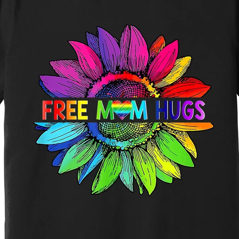 Free Mom Hugs Lgbt Pride Mom Daisy Rainbow Flower Mother Day Premium T-Shirt