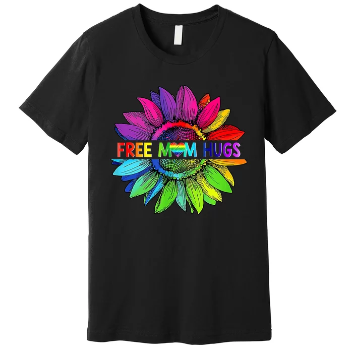 Free Mom Hugs Lgbt Pride Mom Daisy Rainbow Flower Mother Day Premium T-Shirt