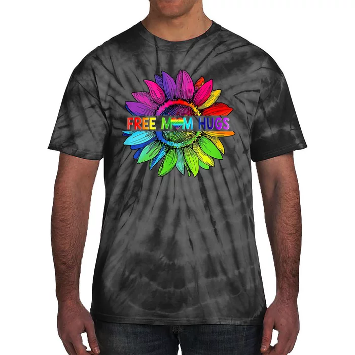 Free Mom Hugs Lgbt Pride Mom Daisy Rainbow Flower Mother Day Tie-Dye T-Shirt