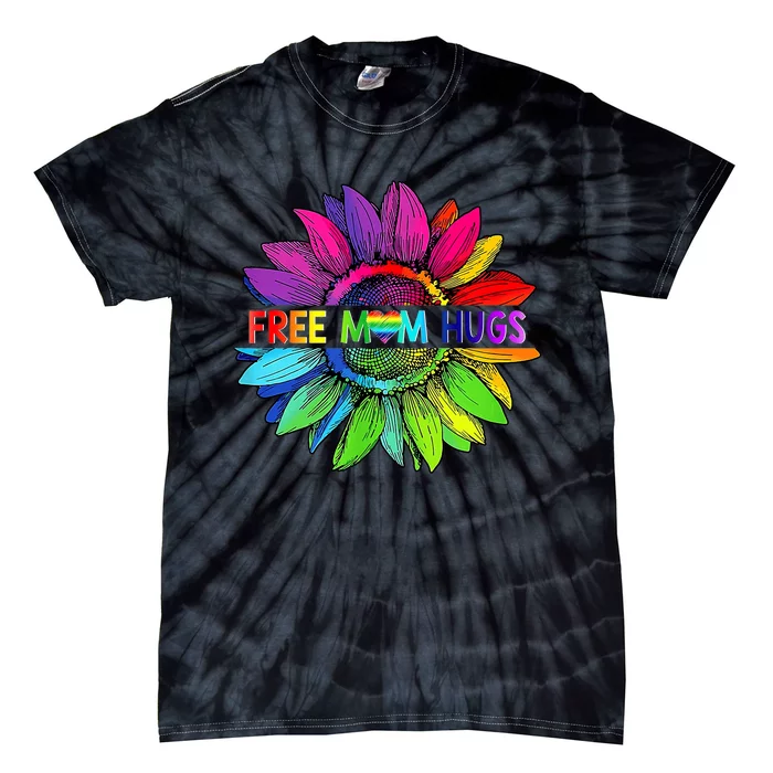 Free Mom Hugs Lgbt Pride Mom Daisy Rainbow Flower Mother Day Tie-Dye T-Shirt